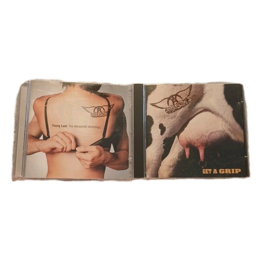 Lot Of 2 Aerosmith CD's 2001 Young Lust 2 Disc Set & 1993 Get A Grip